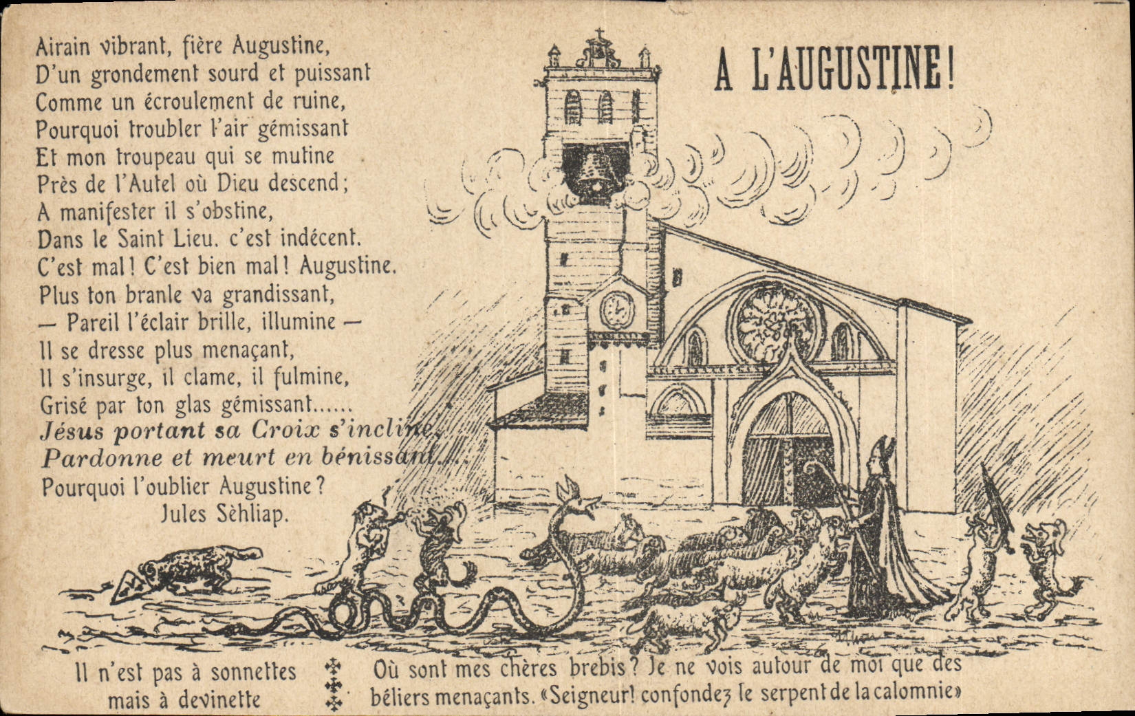 CPA A L'augustine Chevre Serpent