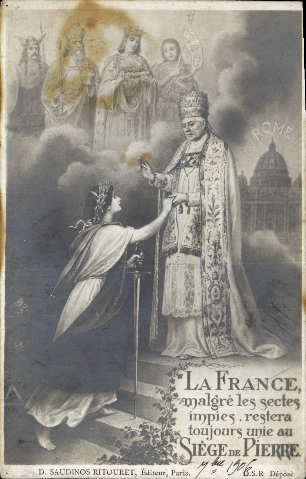 VINTAGE POSTCARD Pope Rome Pierre