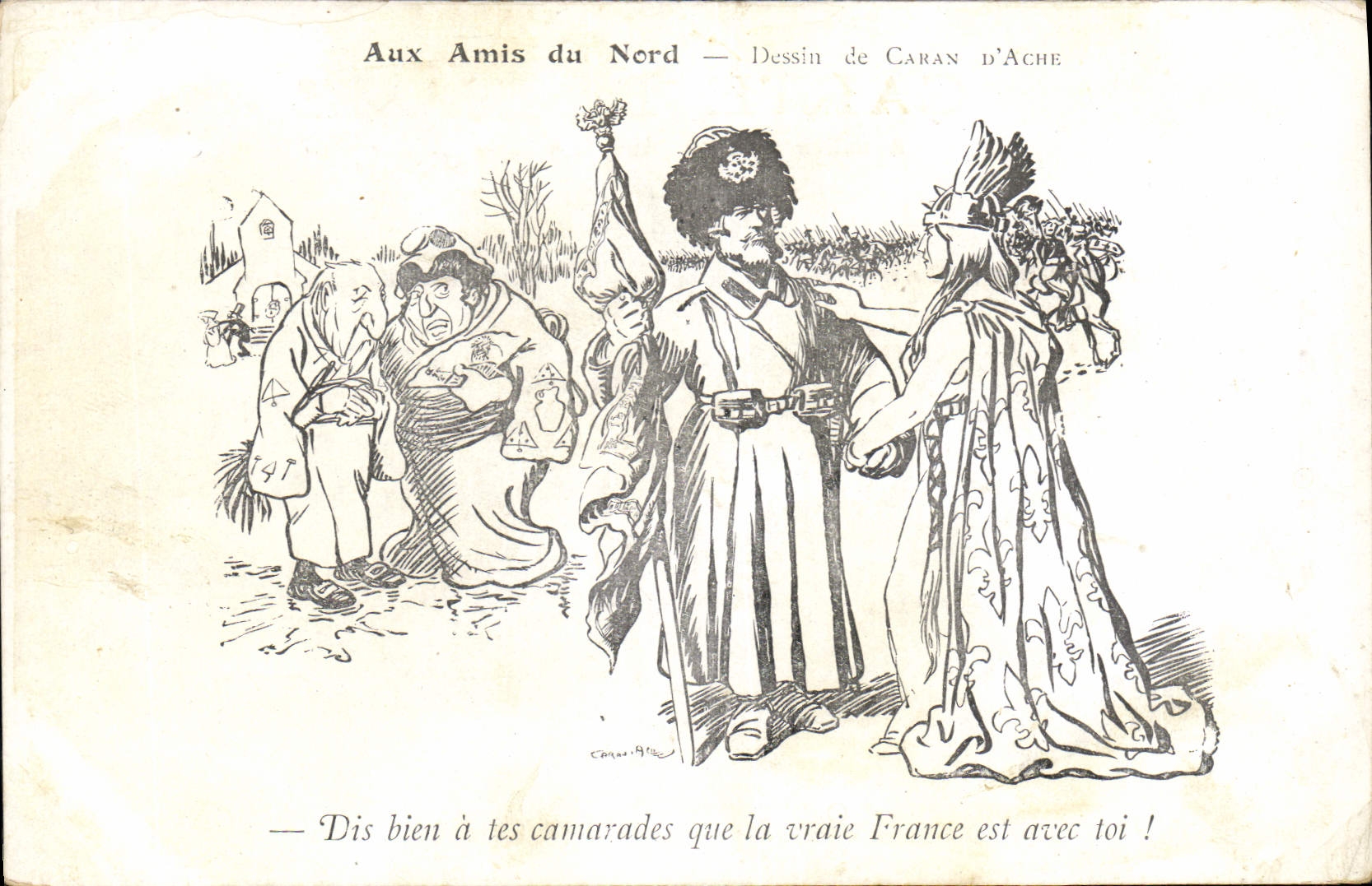 CPA Aux amis du Nord Caran d'Ache Camarades 