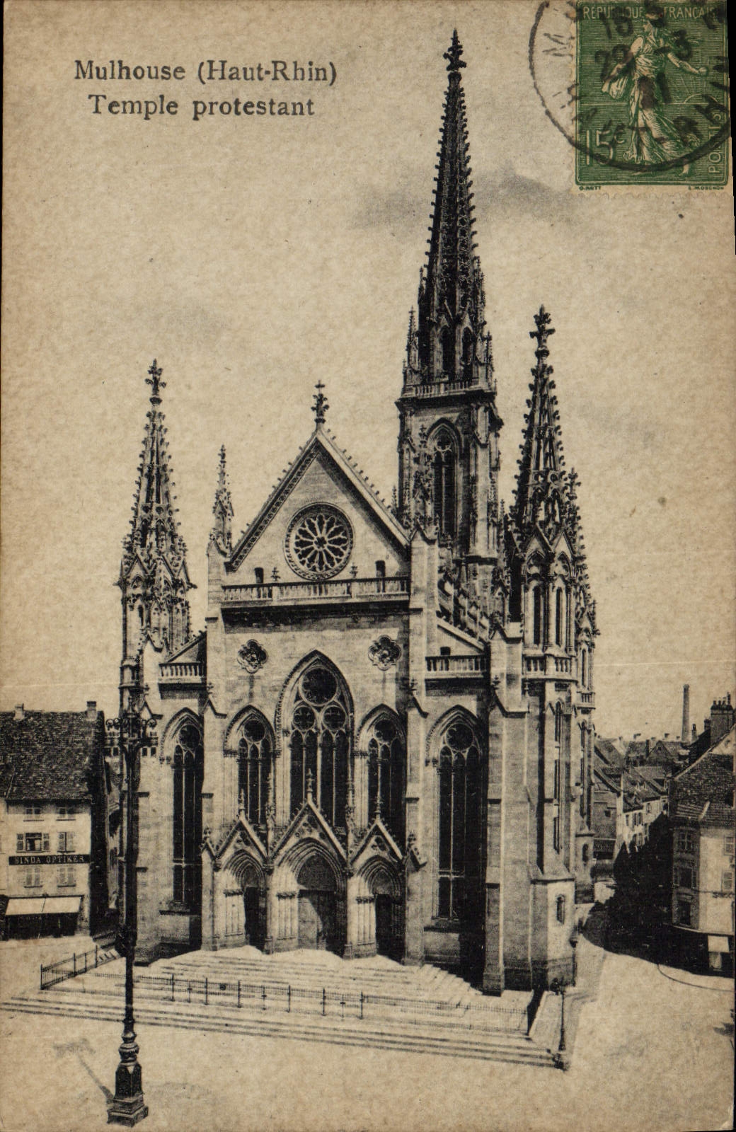 VINTAGE POSTCARD Mulhouse Protestant Temple