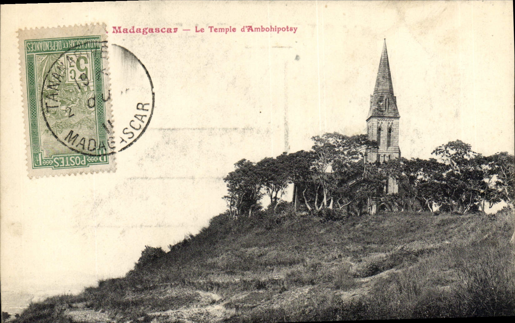VINTAGE POSTCARD Madagascar the temple of Ambohipotay Protestant Temple