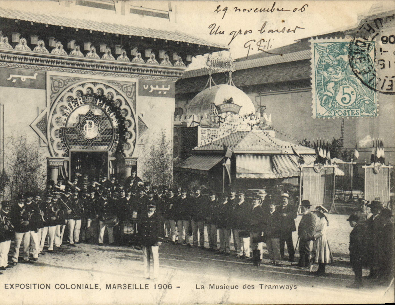 CPA Exposition Marseille 1906 La musique des tramways