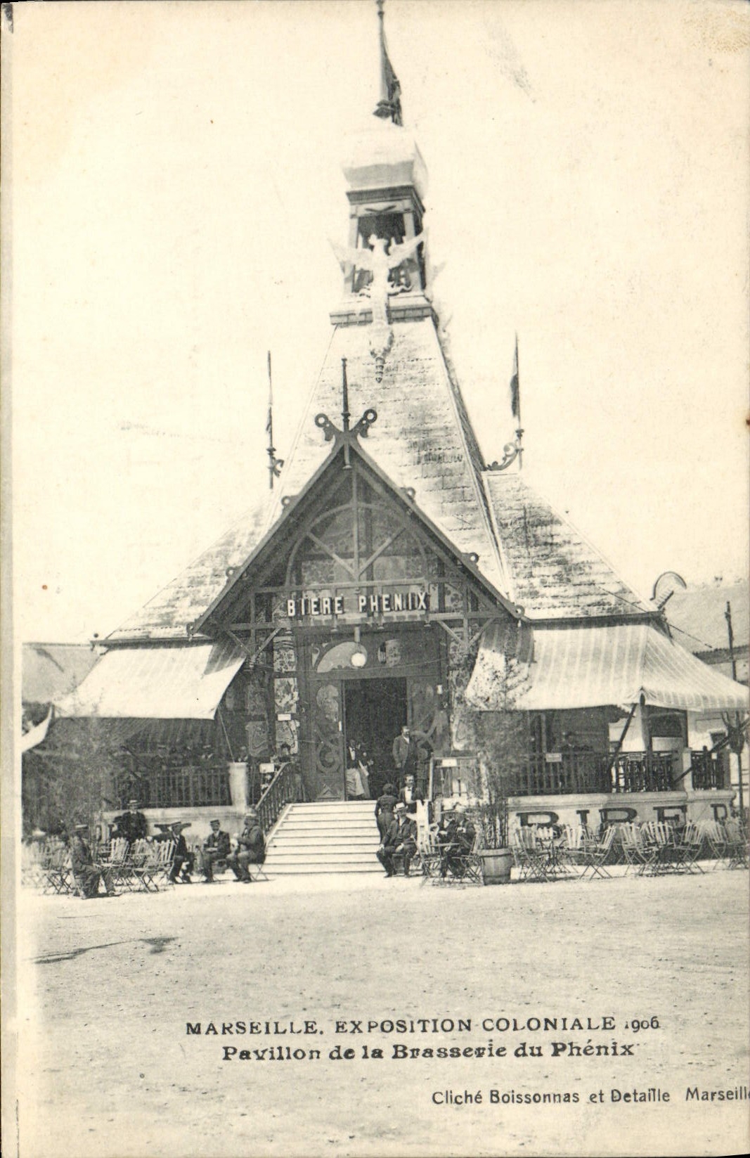 VINTAGE POSTCARD Marseilles Fair colonial House of the brewery of the Phoenix