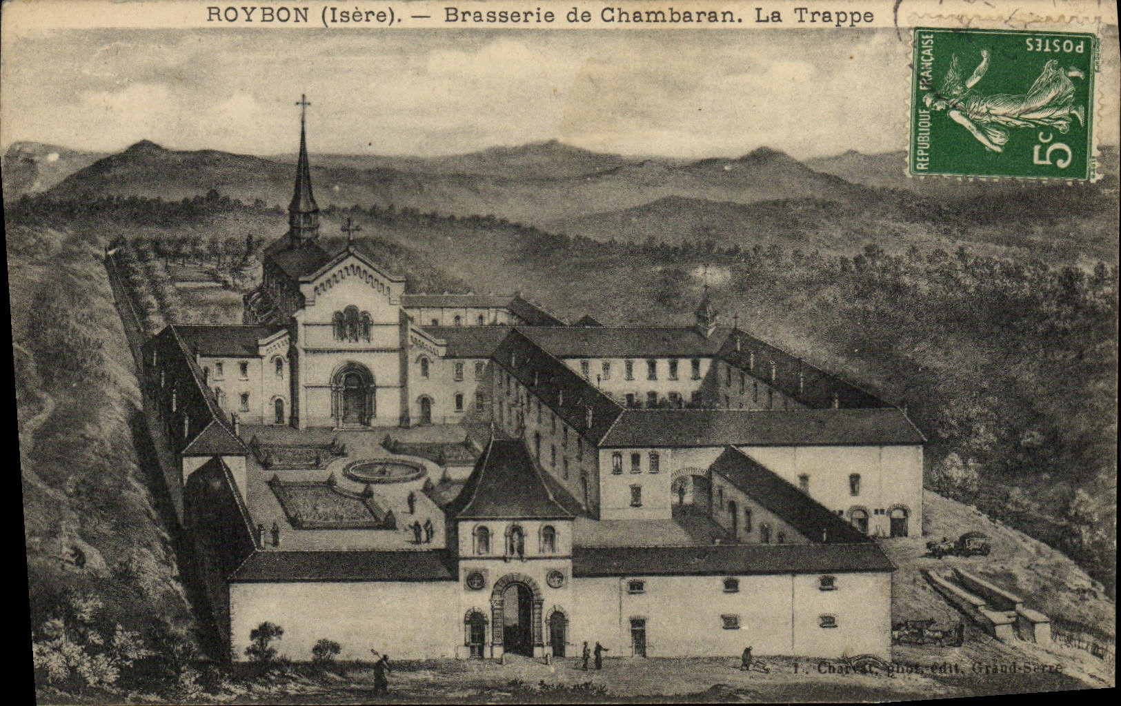 VINTAGE POSTCARD Brewery Roybon Brewery of Chambaran the trap door