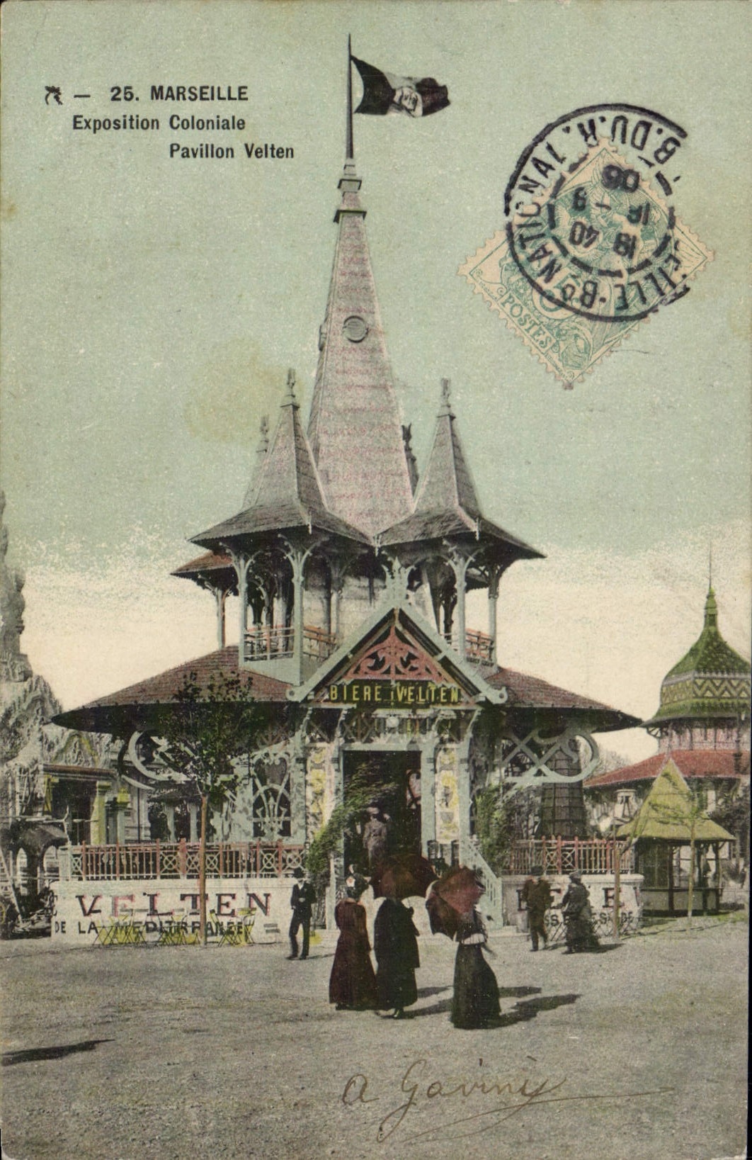 VINTAGE POSTCARD Marseilles Fair colonial Velten House