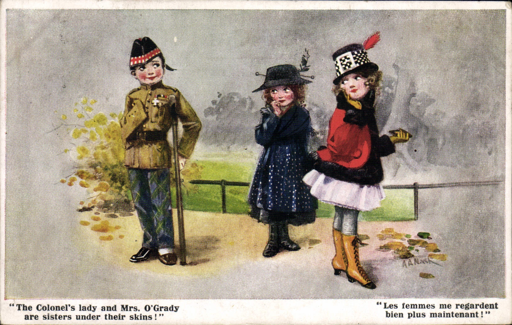 CPA Illustrateur Militaria Les femmes me regardent bien plus maintenant