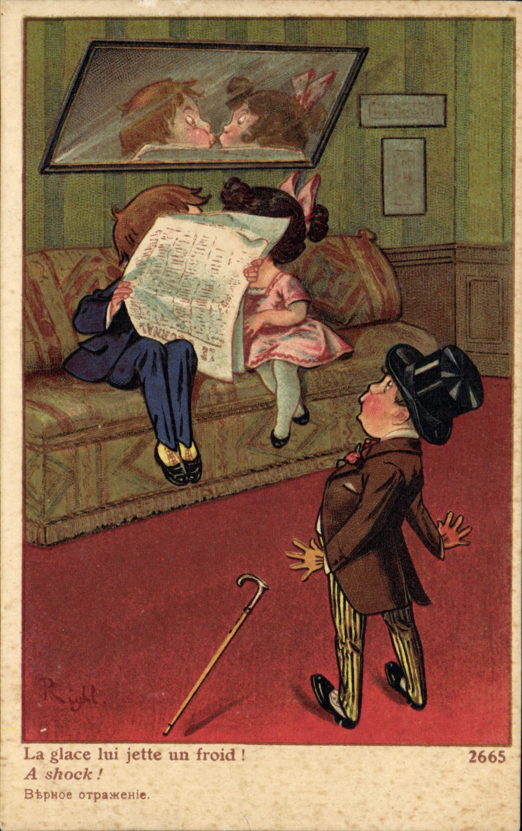 CPA Illustrateur Enfants Right La glace lui jette un froid 