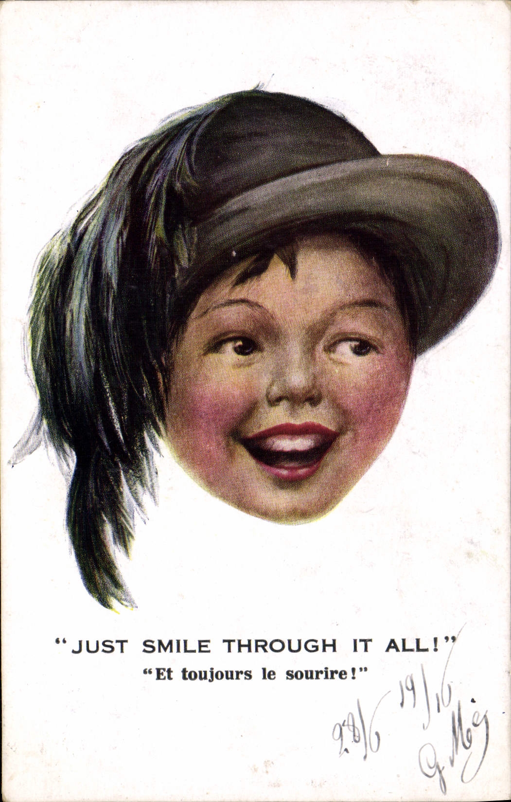 CPA Illustrateur Enfant Just smile through it all