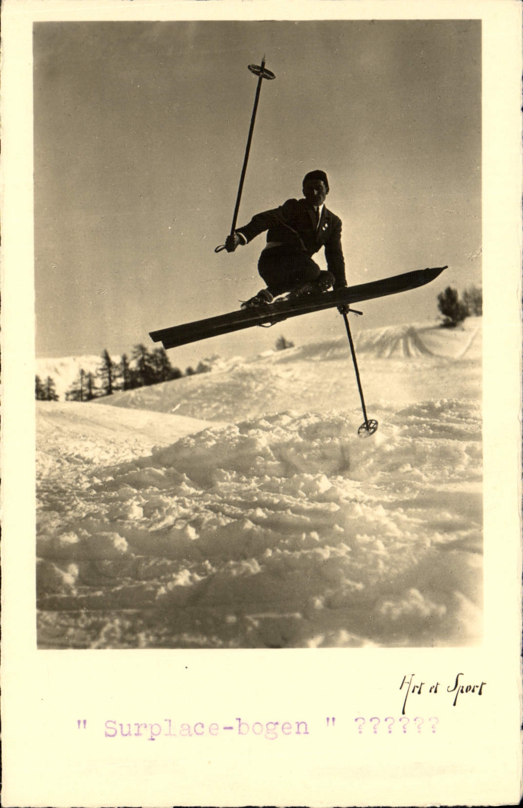 VINTAGE POSTCARD Winter sports Ski Bogen Balance