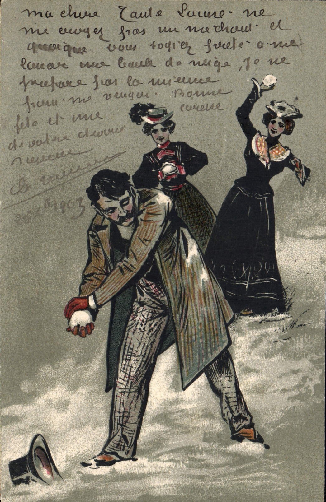 CPA Sports d'hiver Bataille de boules de neige 