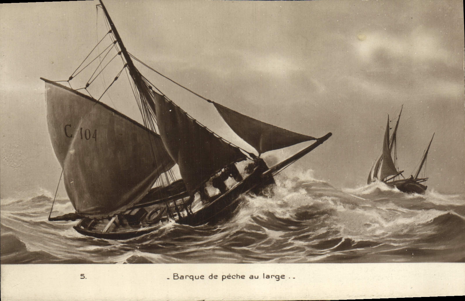 CPA Bateau Voilier Barque de peche au large 