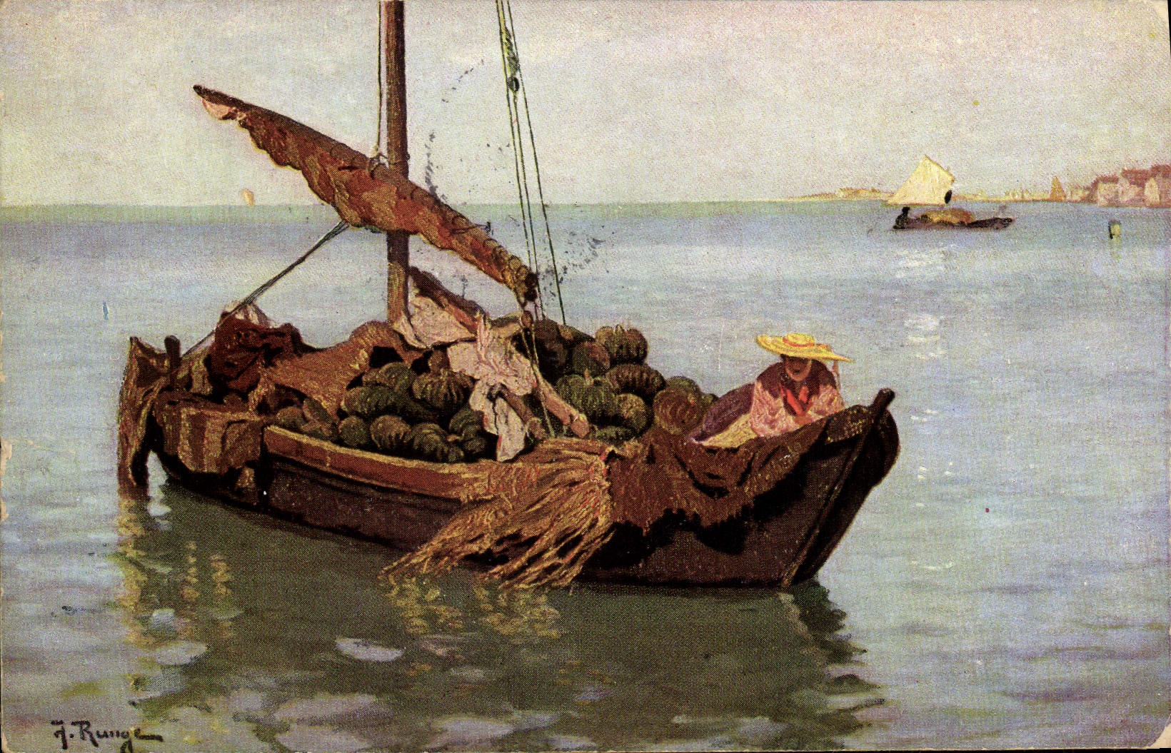 CPA Bateau Voilier Peche 