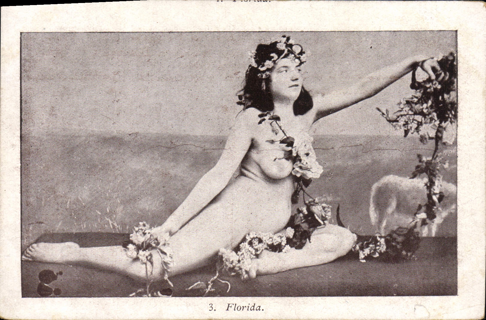 VINTAGE POSTCARD Naked erotic Florida Woman