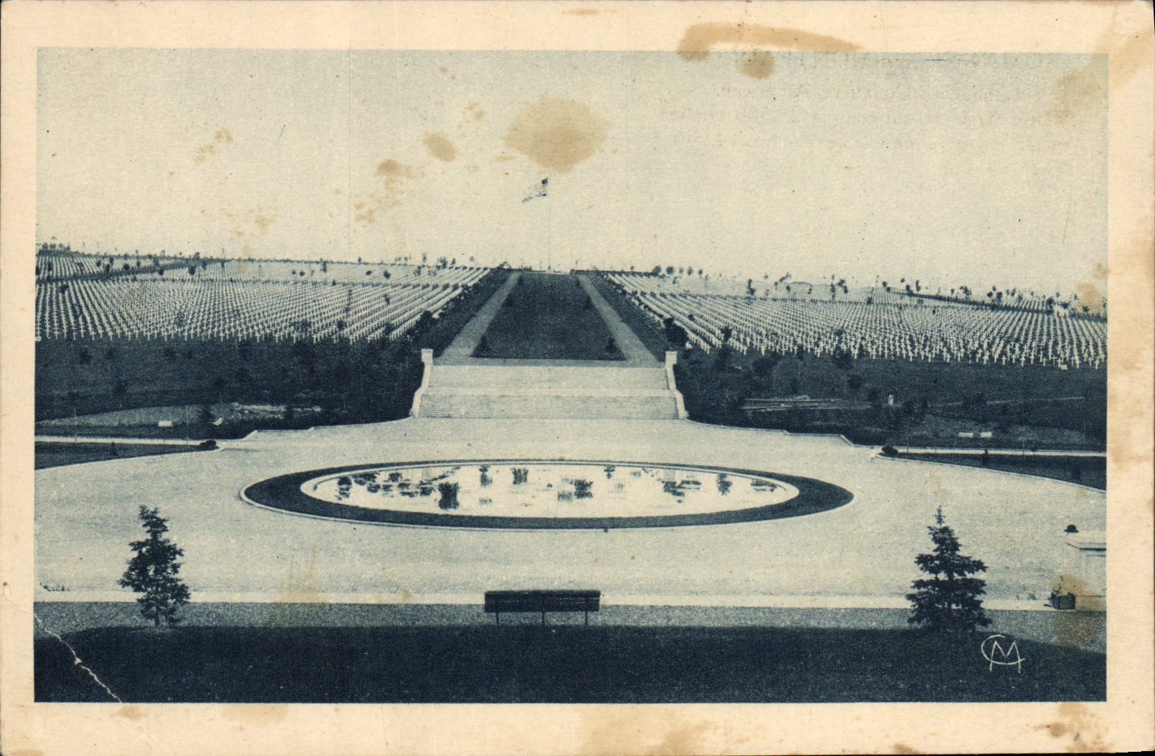 VINTAGE POSTCARD Militaria Romagna under Montfaucon American Cemetery Meuse Argonne