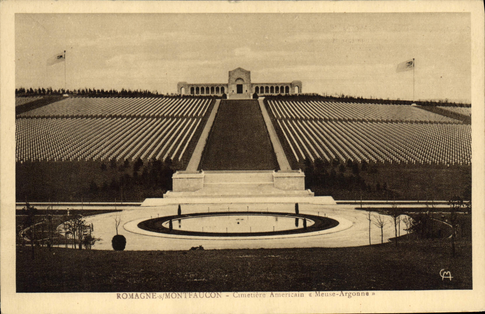 CPA Militaria Romagne sous Montfaucon Cimetiere americain Meuse Argonne