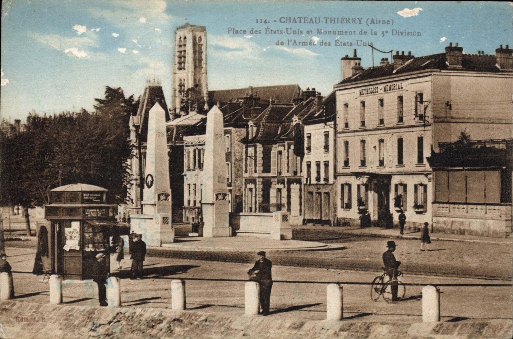 VINTAGE POSTCARD Militaria Thierry Castle Places of the United States and monument of the 3rd division of the army of the United States