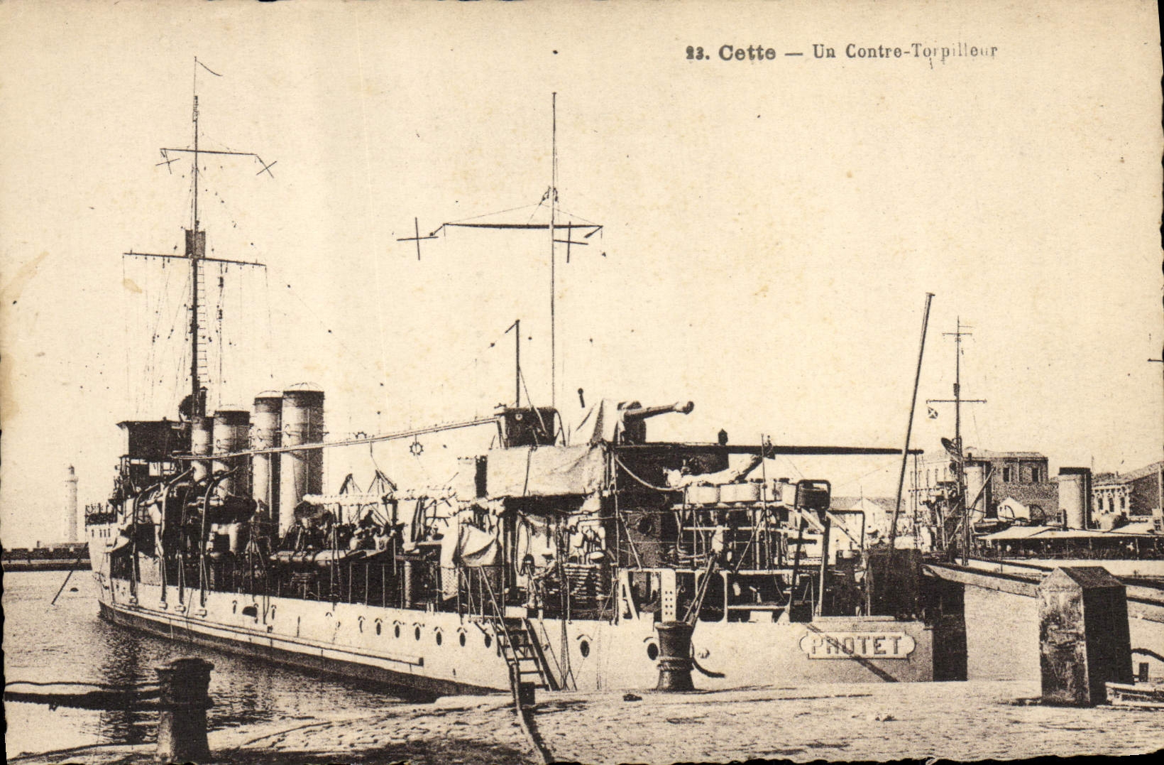 CPA Bateau Guerre Cette Un contre torpilleur 