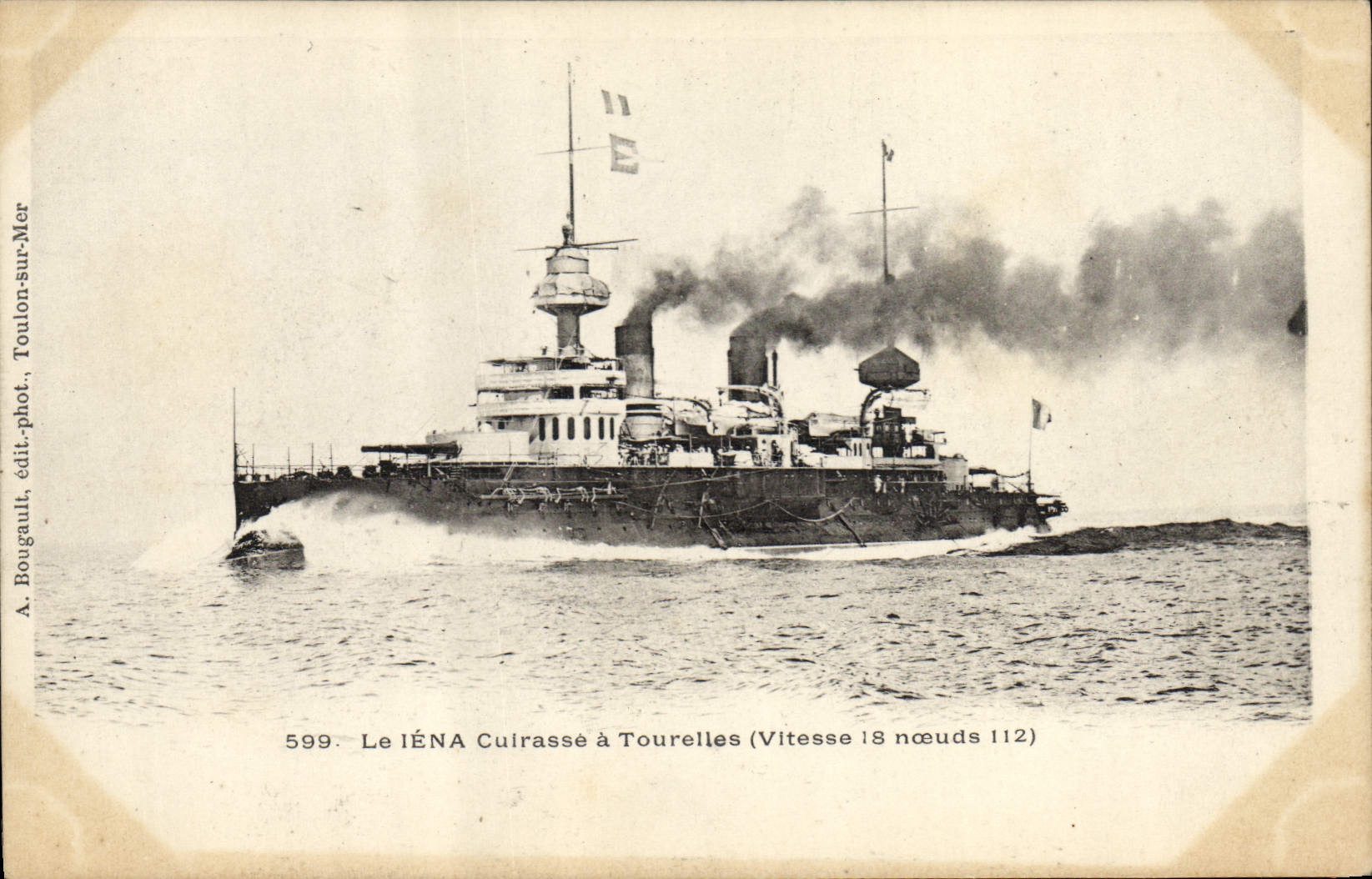 VINTAGE POSTCARD Bateau War Iena Cuirasse has turrets