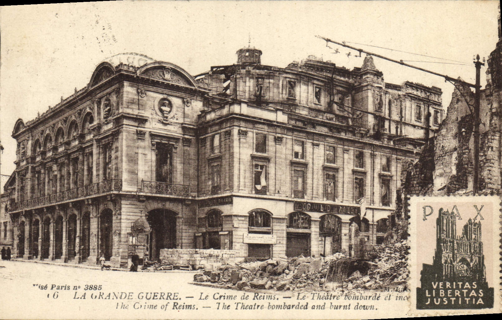 CPA Theatre Le crime de Reims Militaria 