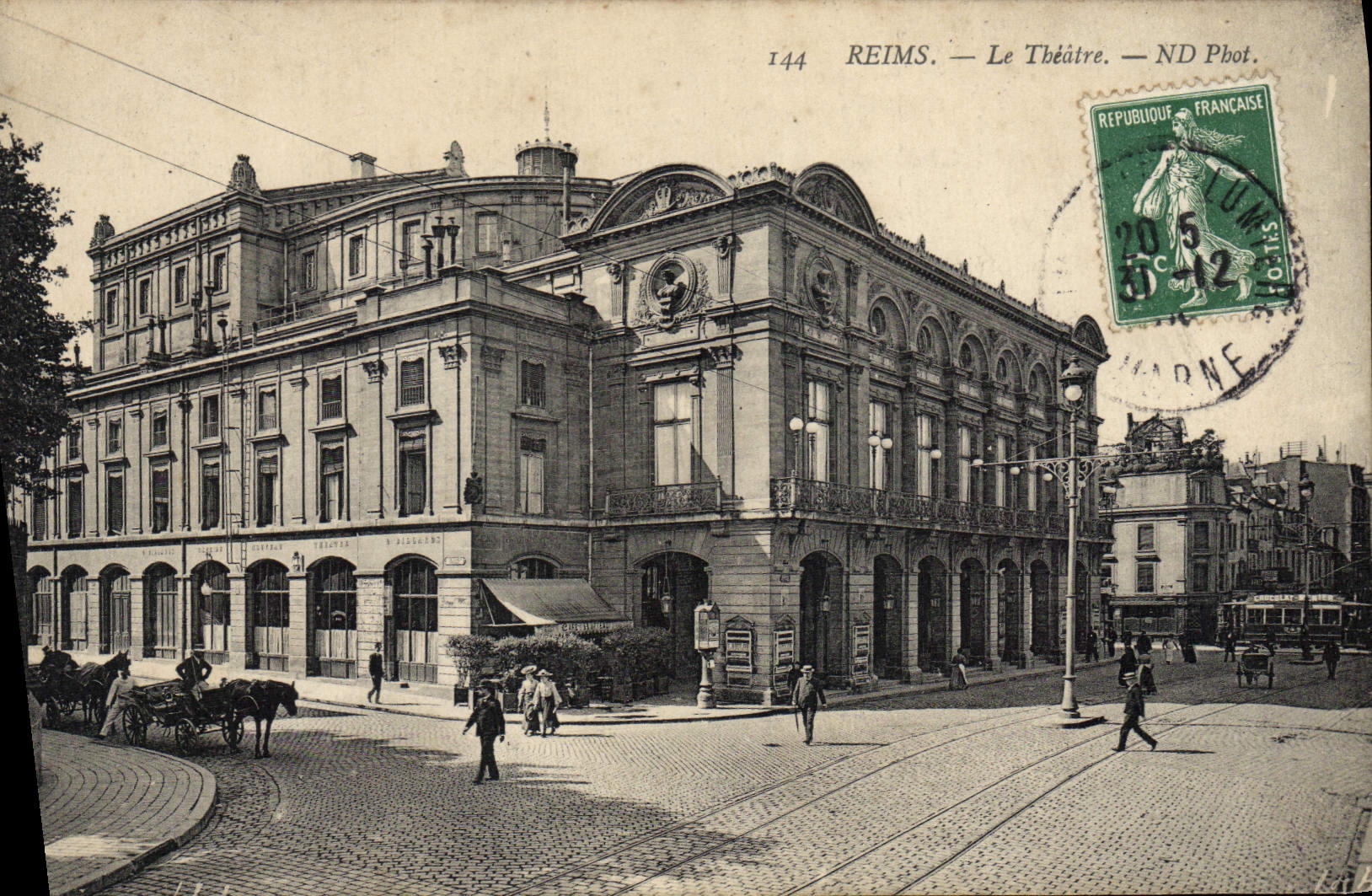 VINTAGE POSTCARD Rheims Theater