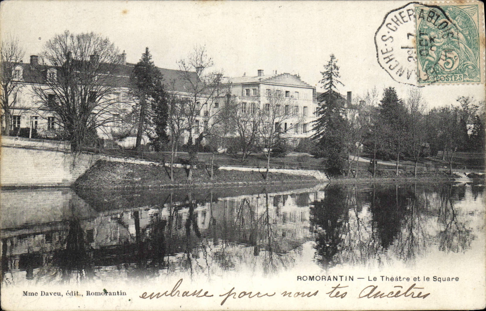 CPA Romorantin Le Theatre et le square 