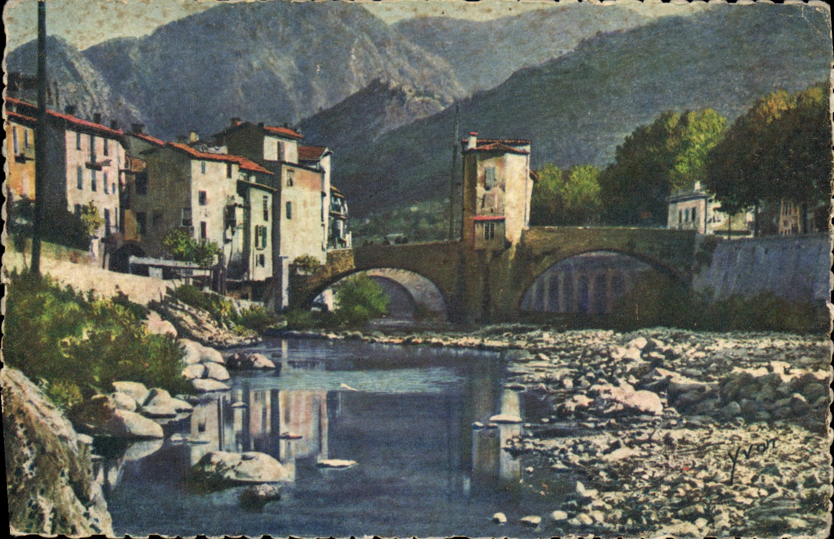 CPA Sospel Vieilles maisons sur la Bevera