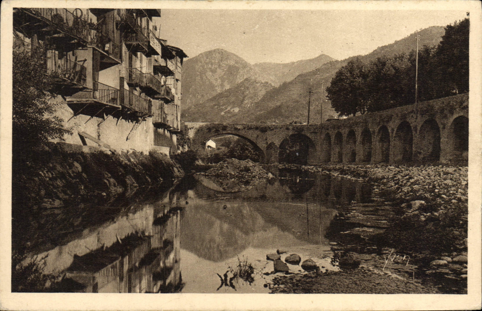 CPA Sospel Vieux pont Vieilles maisons sur la Bevera