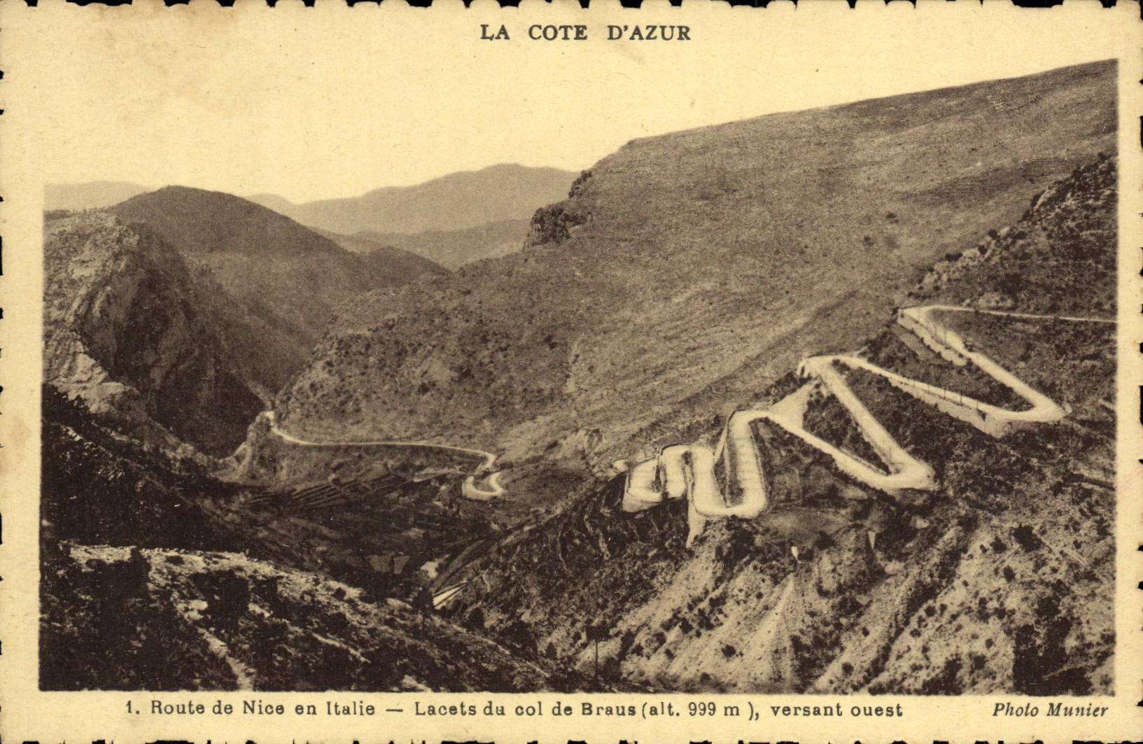 CPA Route de Nice en Italie lacets du col de Braus versant Ouest