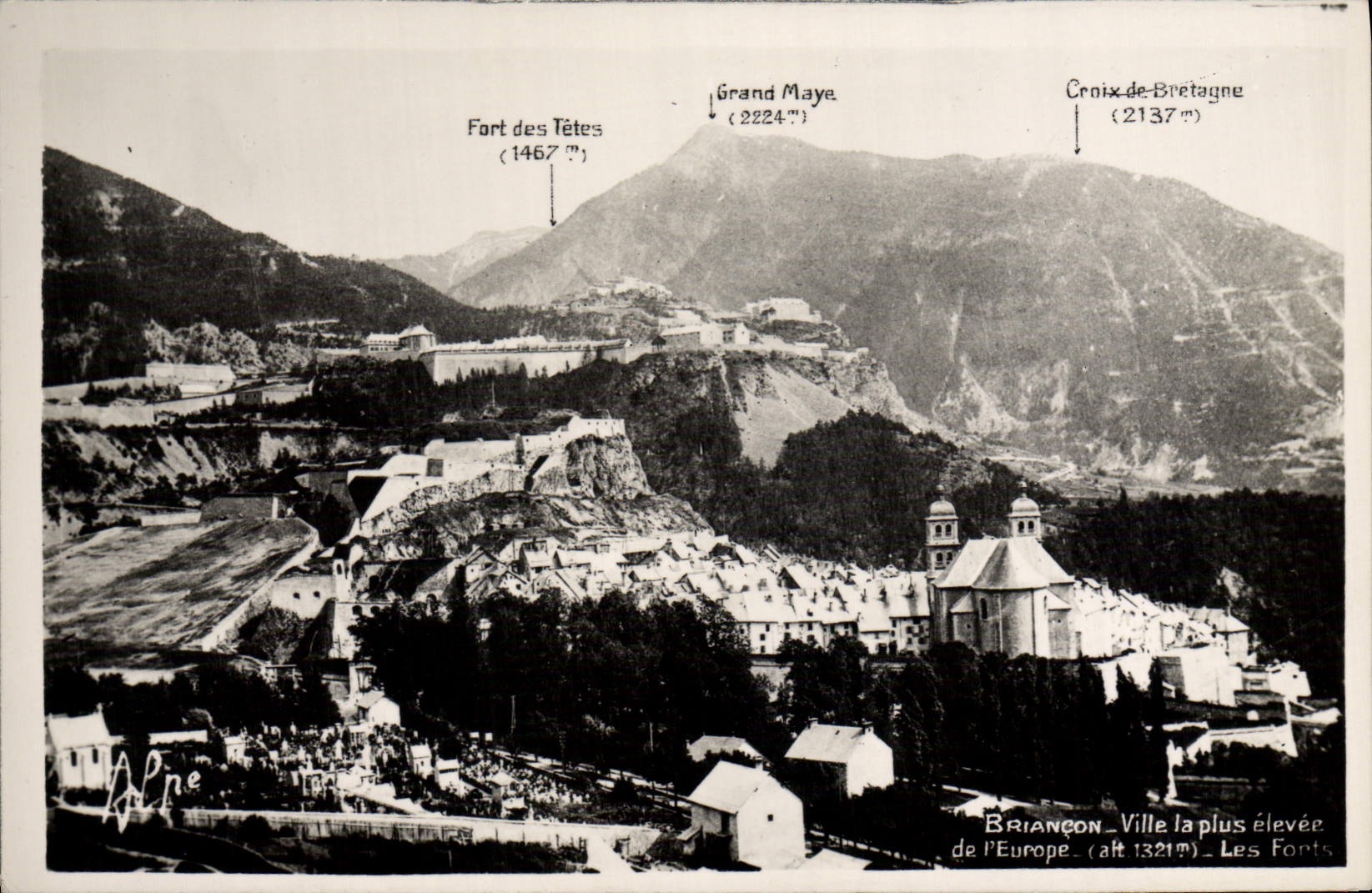 VINTAGE POSTCARD Briançon the highest City of Europe