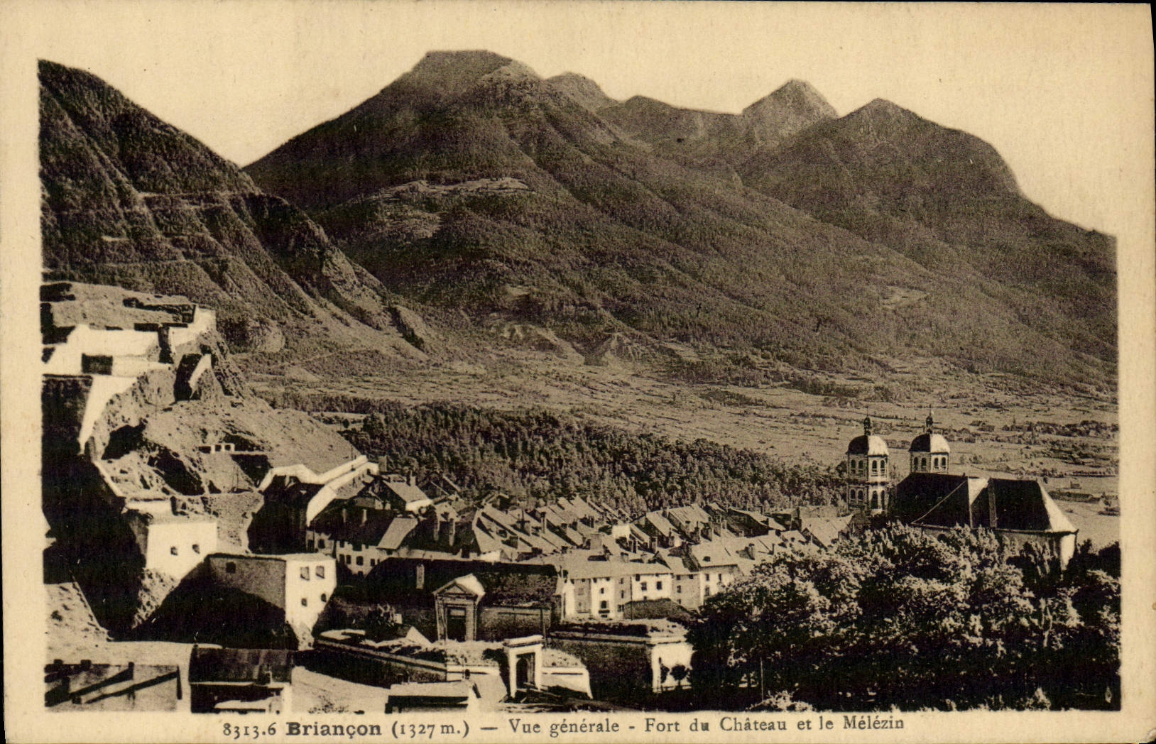 VINTAGE POSTCARD Briançon View Strong of the Castle and Melexin