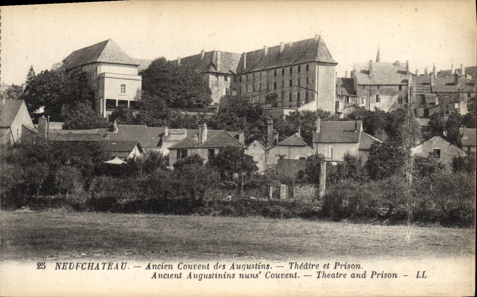 VINTAGE POSTCARD Prison Neufchateau Ancien brood of Augustins Theater and prison