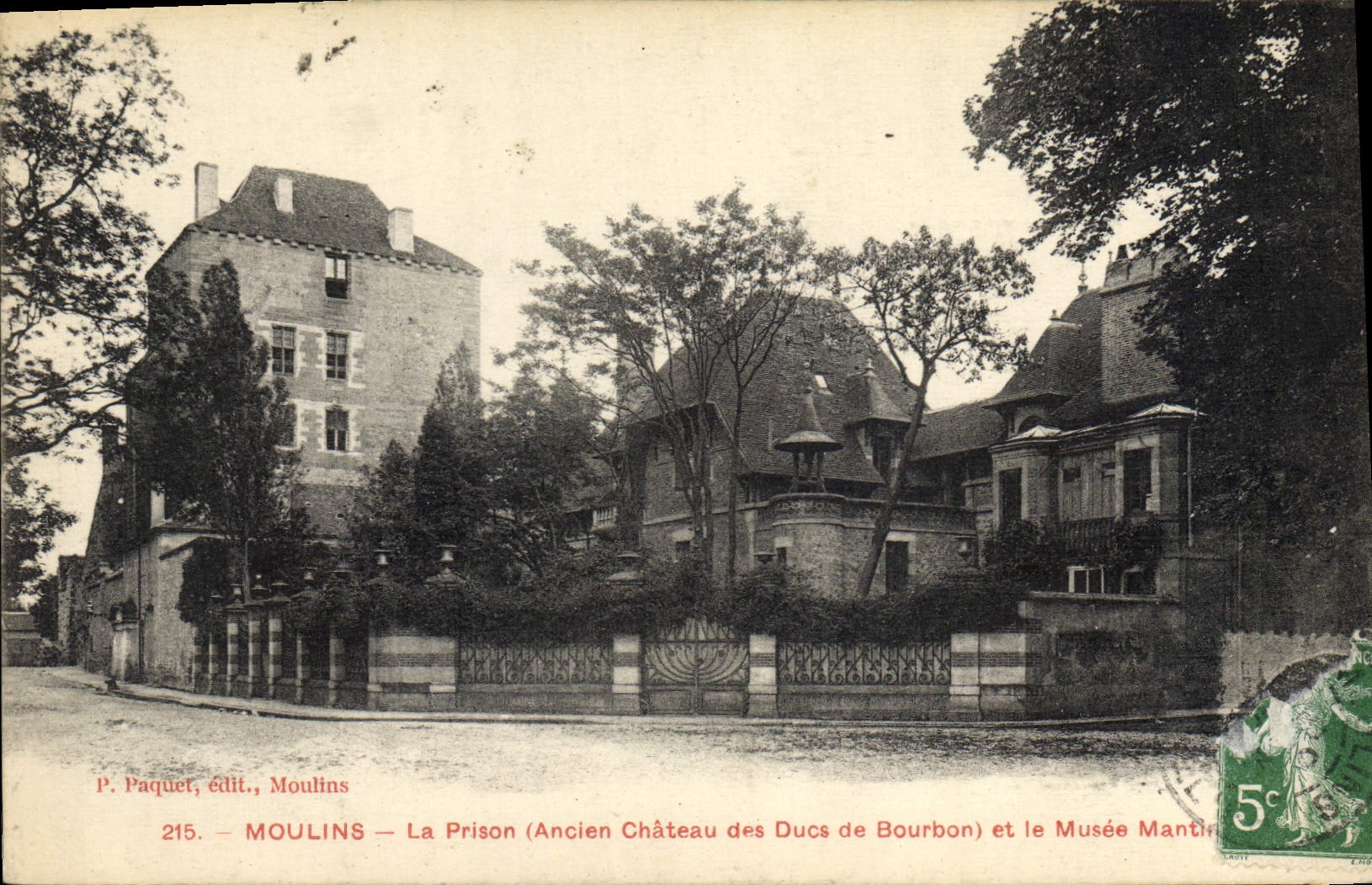 VINTAGE POSTCARD Prison Moulins Old castle of the Dukes of Bourbon and the museum