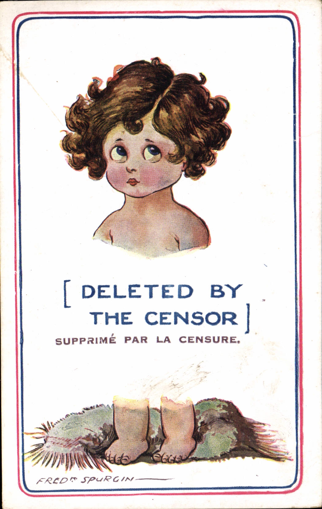 CPA Fantaisie Illustrateur Enfant Deleted by the censor Fred Spurgin