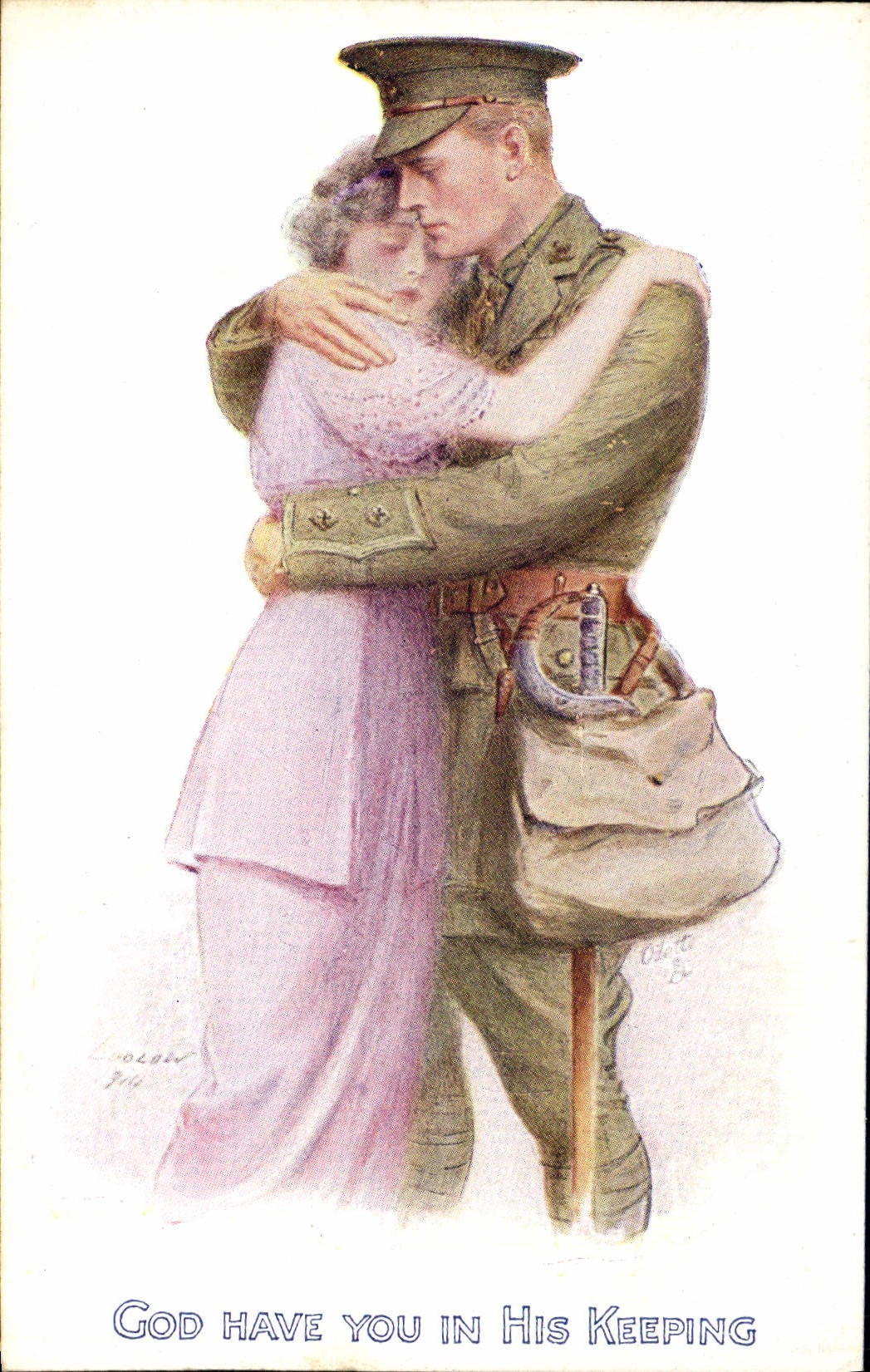 CPA Fantaisie Illustrateur Femme Soldat Militaria 