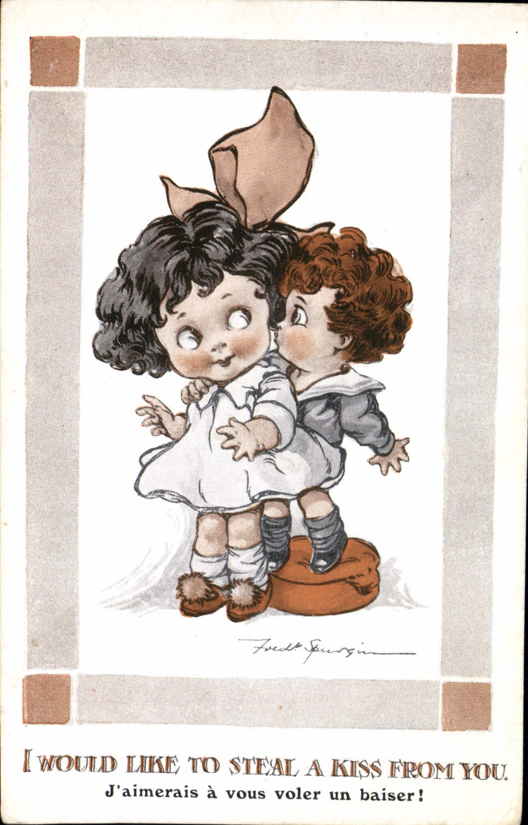 VINTAGE POSTCARD Fantasy Illustrator Children Fred Sprugin