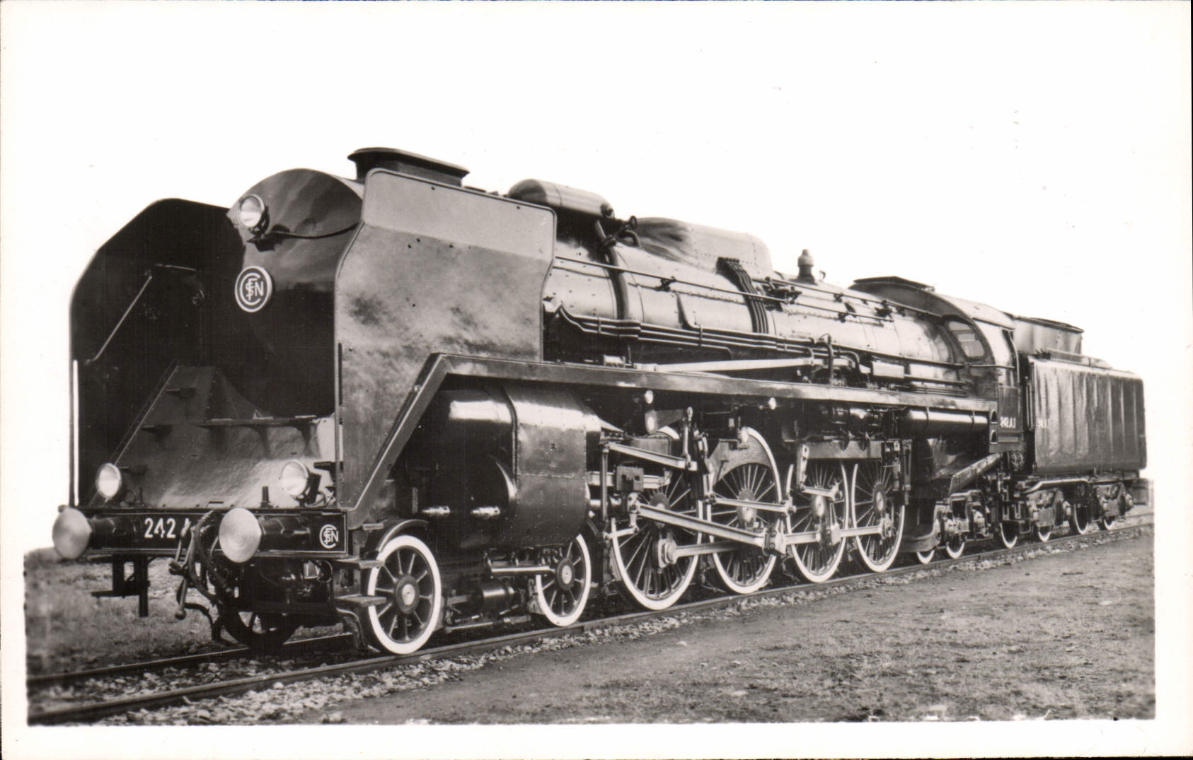 VINTAGE POSTCARD Train Engine 242