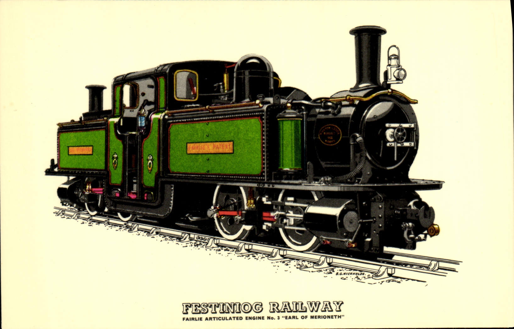 CPA Train Locomotive Festiniog Railway