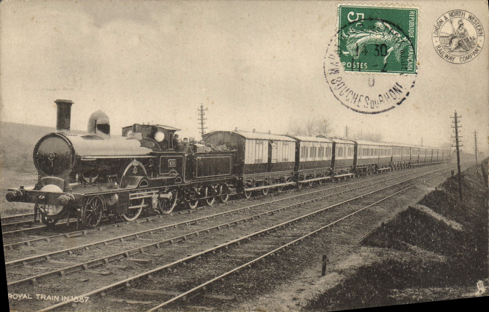 CPA Train Locomotive Roayl Train en 1887