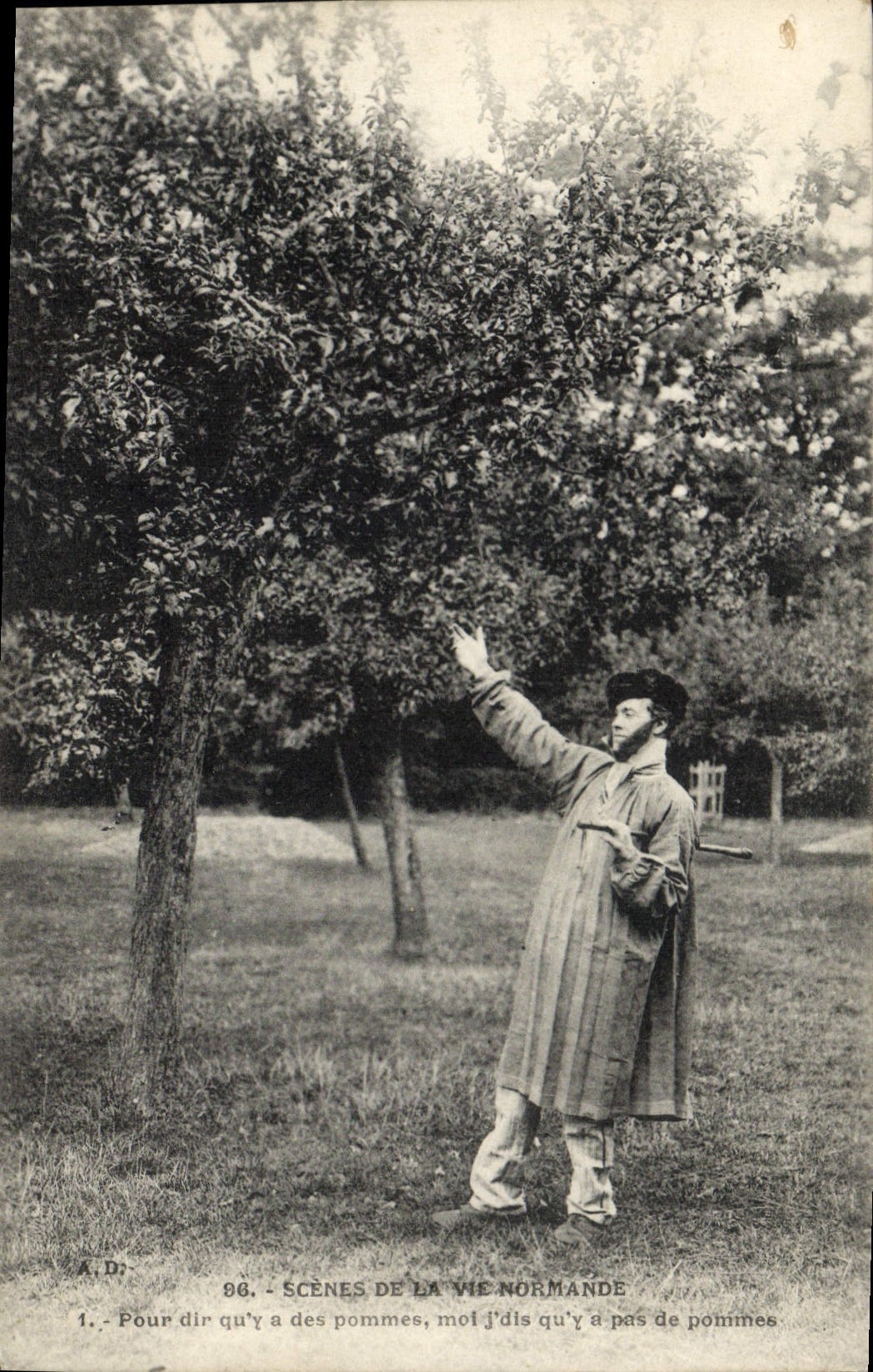 CPA Paysan pommes normandie Folklore