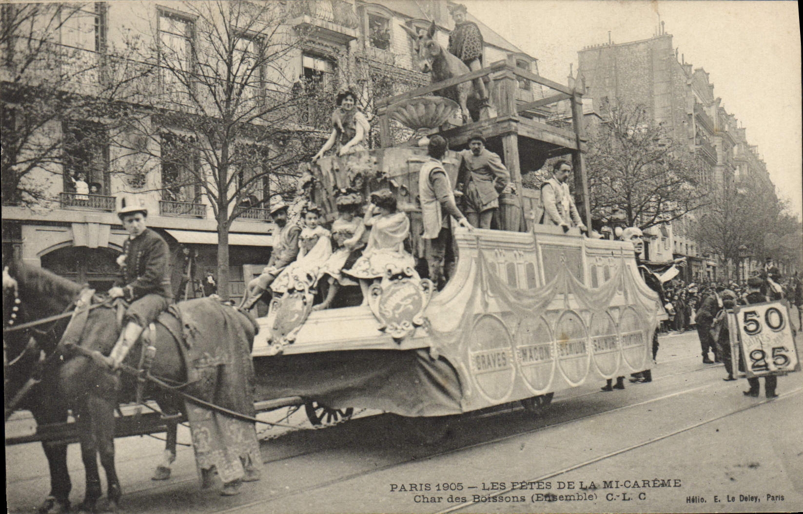 CPA Alcool Paris 1905 Les fetes de la mi careme Char des Boissons 