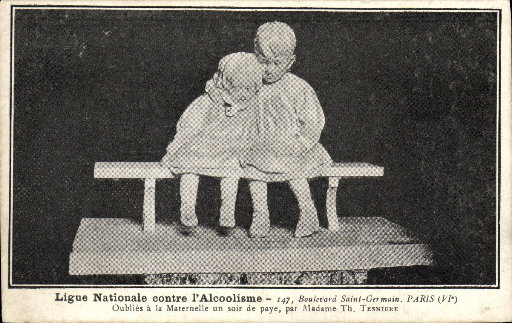 VINTAGE POSTCARD Alcohol National league against alcoholism Children