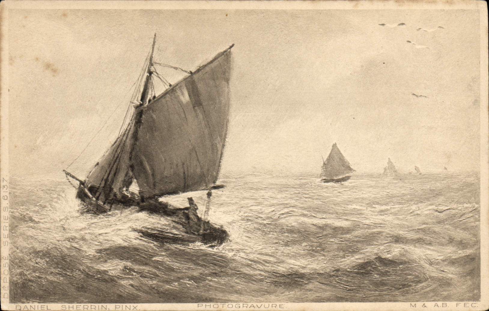 CPA Bateau Voilier Peche