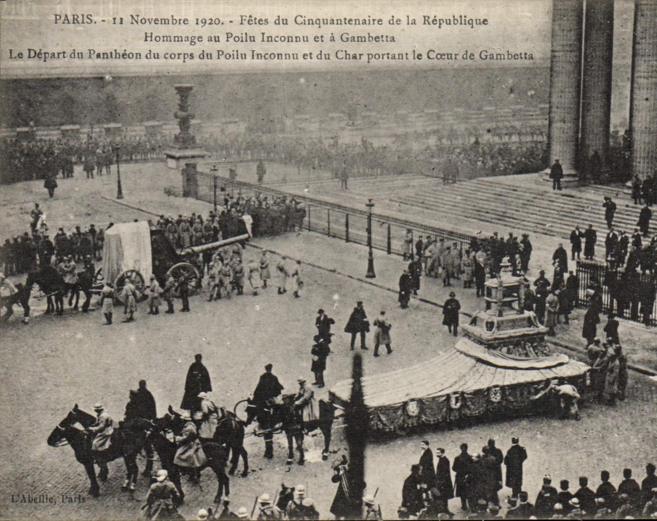 CPA Militaria Fetes de la victoire 11 novembre 1920 Fetes du cinquantenaire de la Republique Hommage poilu Gambetta