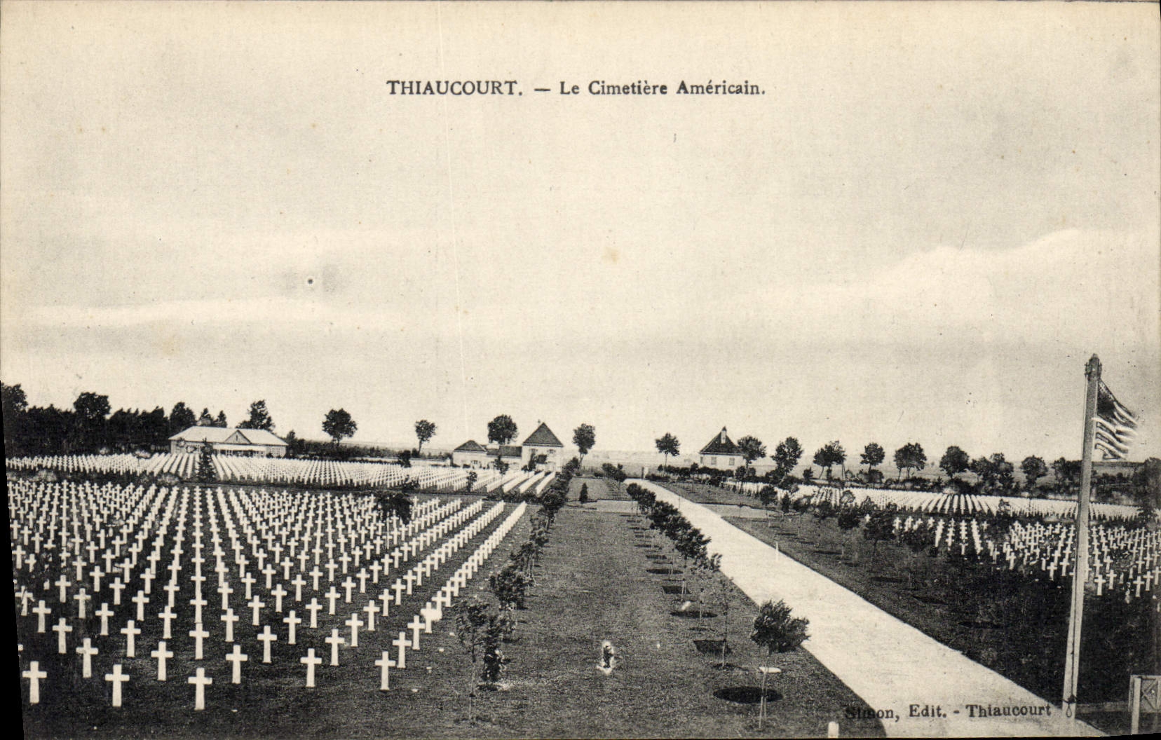 VINTAGE POSTCARD Militaria Thiaucourt American Cemetery