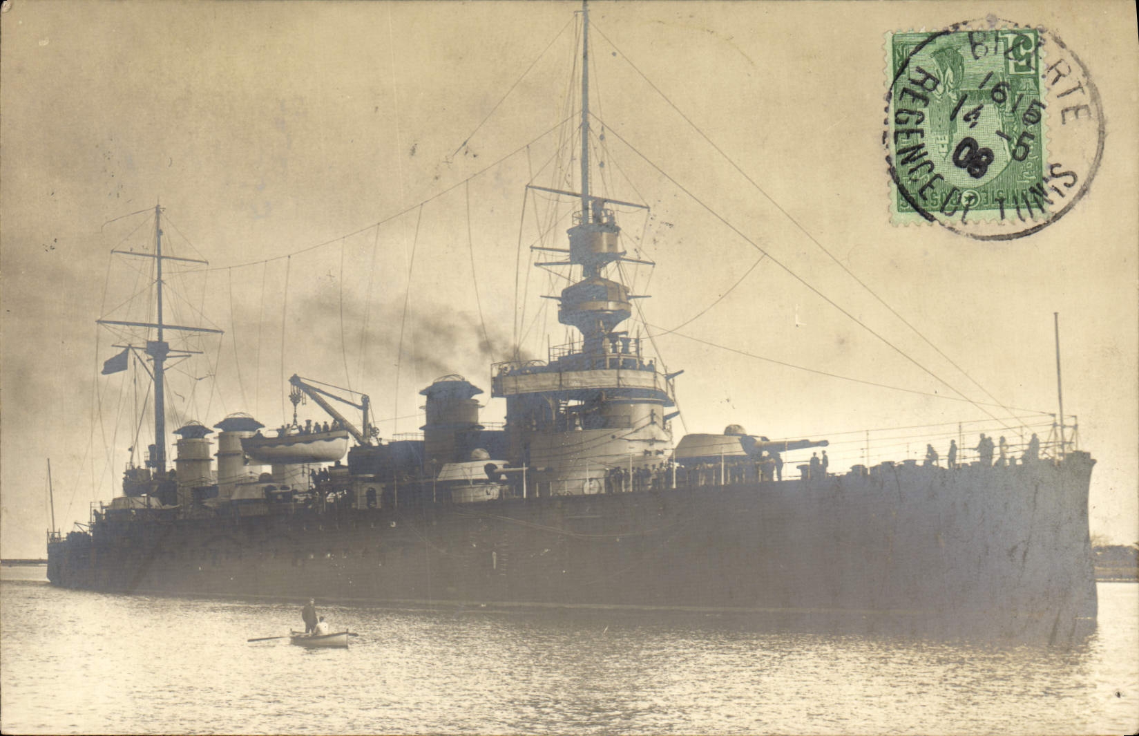 CARTE PHOTO Tunisie Tunis Bateau Guerre 