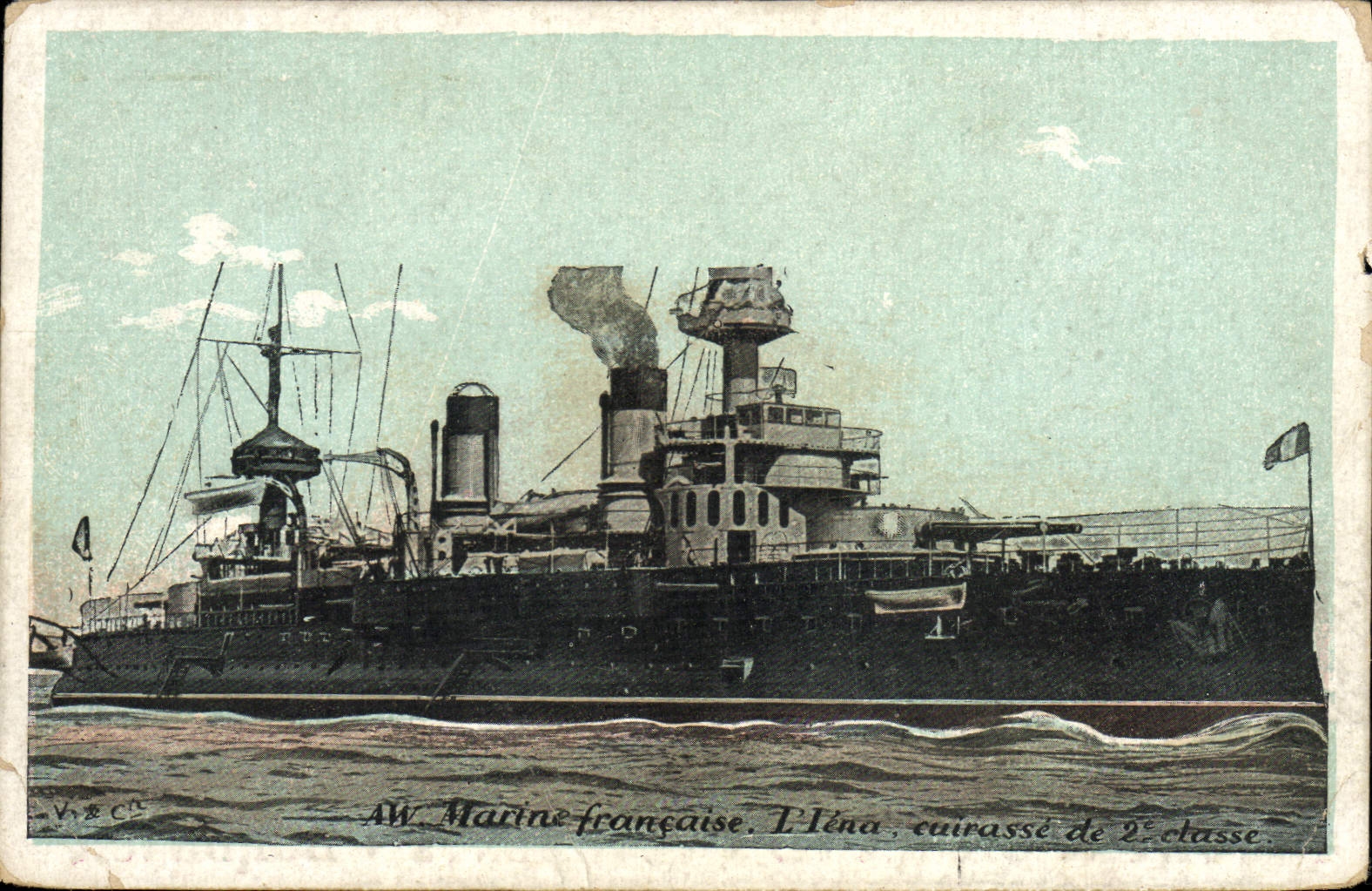 VINTAGE POSTCARD Bateau Iena War Armours squadron
