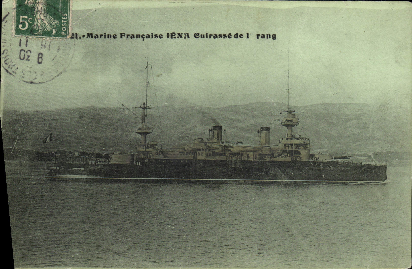 VINTAGE POSTCARD Bateau Iena War Armours 1st rank