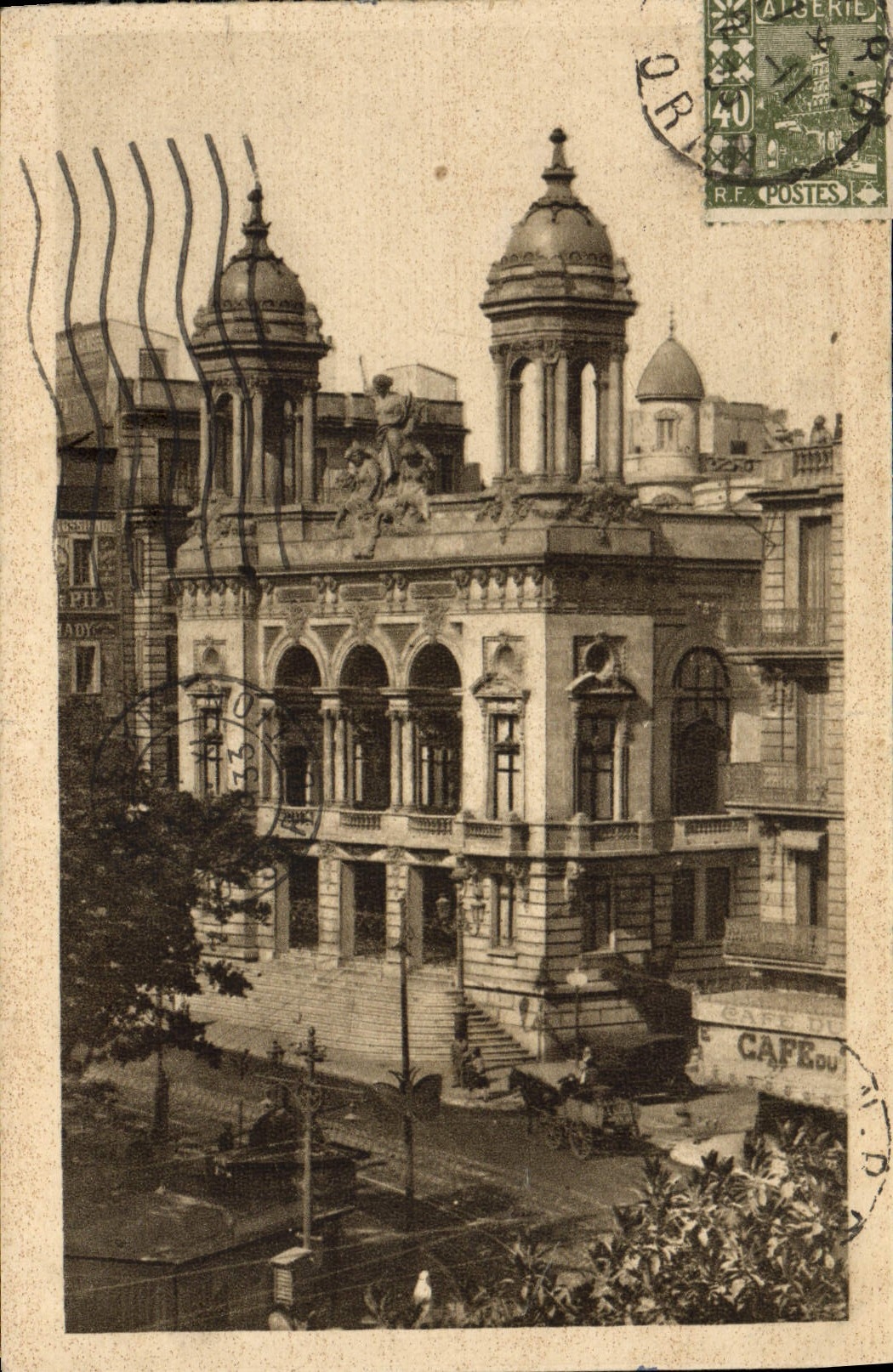 VINTAGE POSTCARD municipal Theater Oran