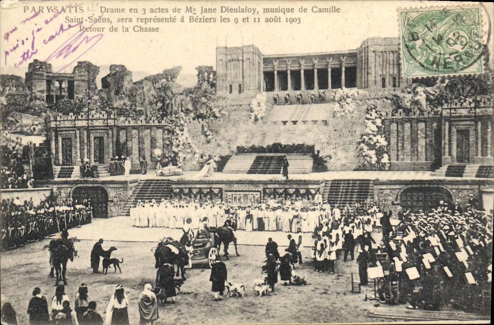 CPA Parysatis Drame en 3actes de Mme Jane Dieulafoy Saint Saens Theatre 