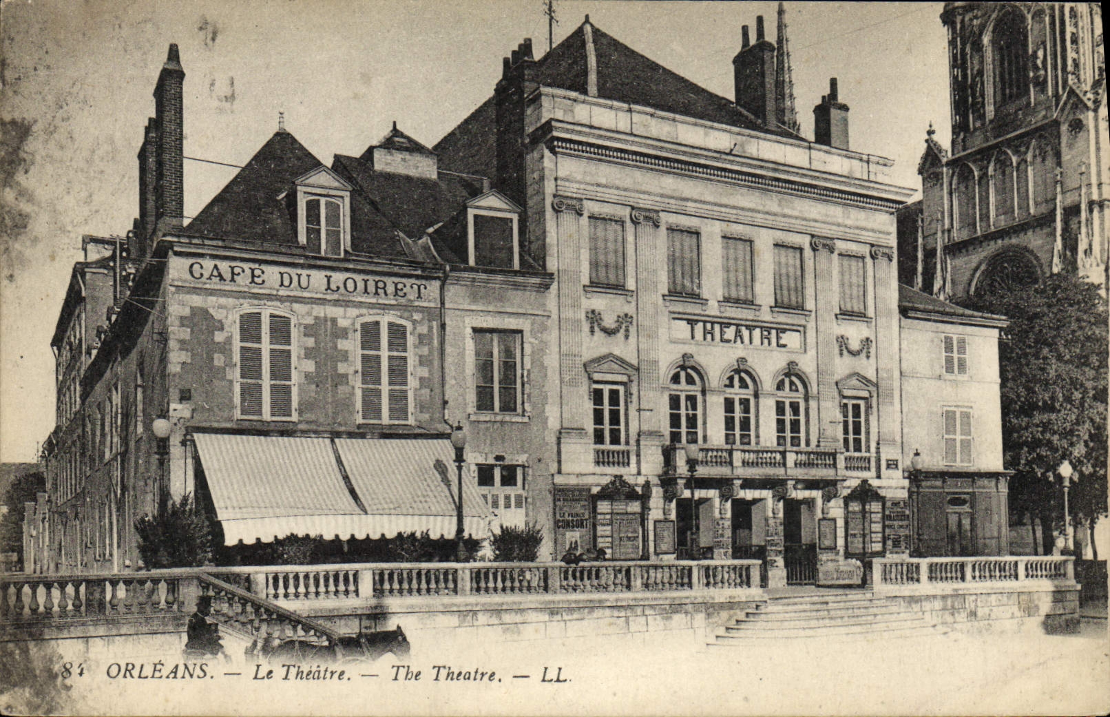 VINTAGE POSTCARD Theater Orleans Coffee of Loiret
